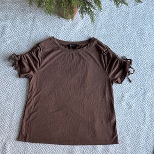 Banana Republic Sandwash  Modal  Brown Short Sleeve Top Sz S